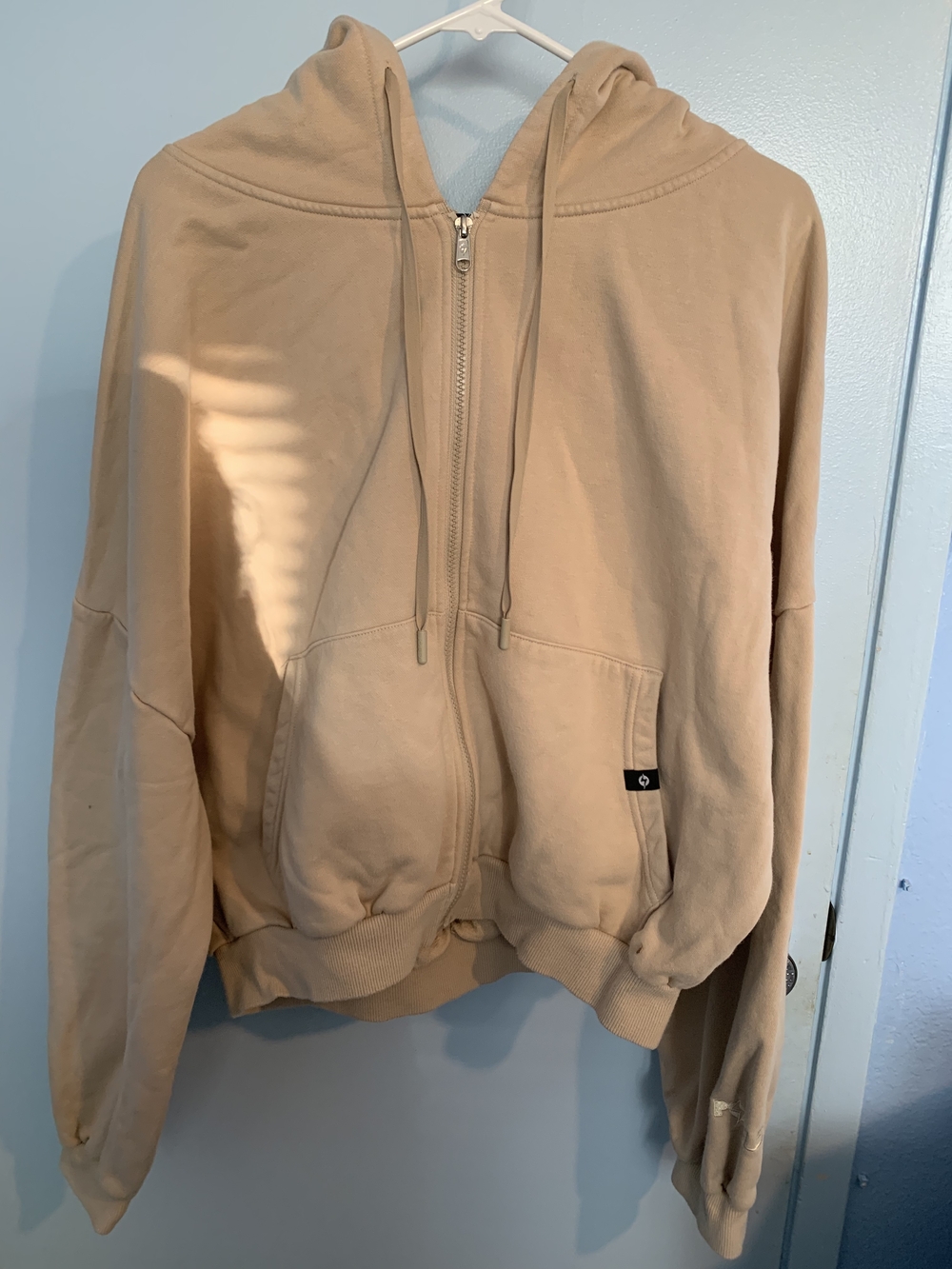 Popflex Beige Full-Zip Cloud Hoodie